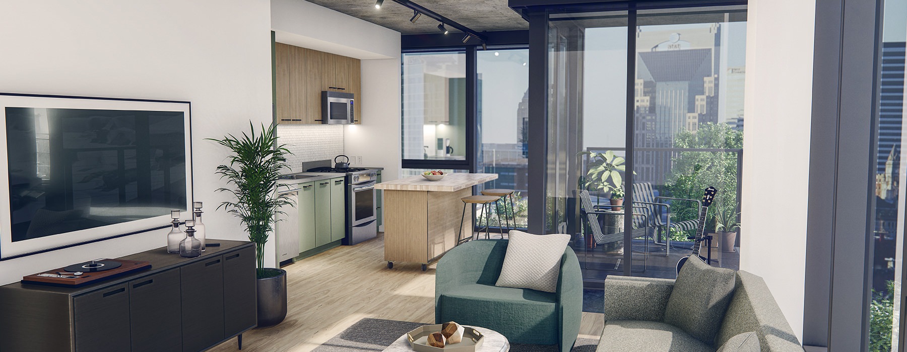 rendering of inside of apartment suite 